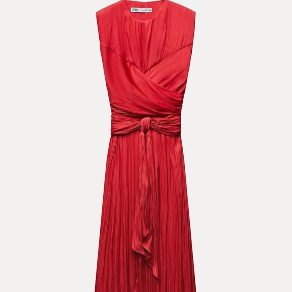 ZARA MIDI ZW COLLECTION SATIN DRESS - Picture 3 of 6